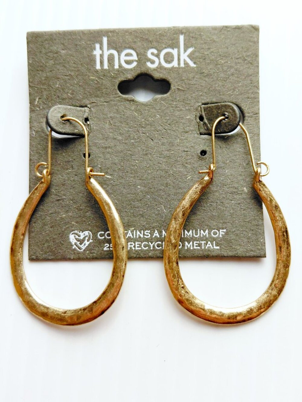 The Sak Textured Gold Tone U Shaped Hoop Earrings Fashion Jewelry